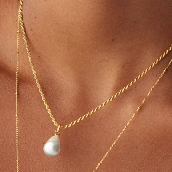 Nwot MONICA VINADER NURA 18k Pearl Necklace - Picture 4 of 4